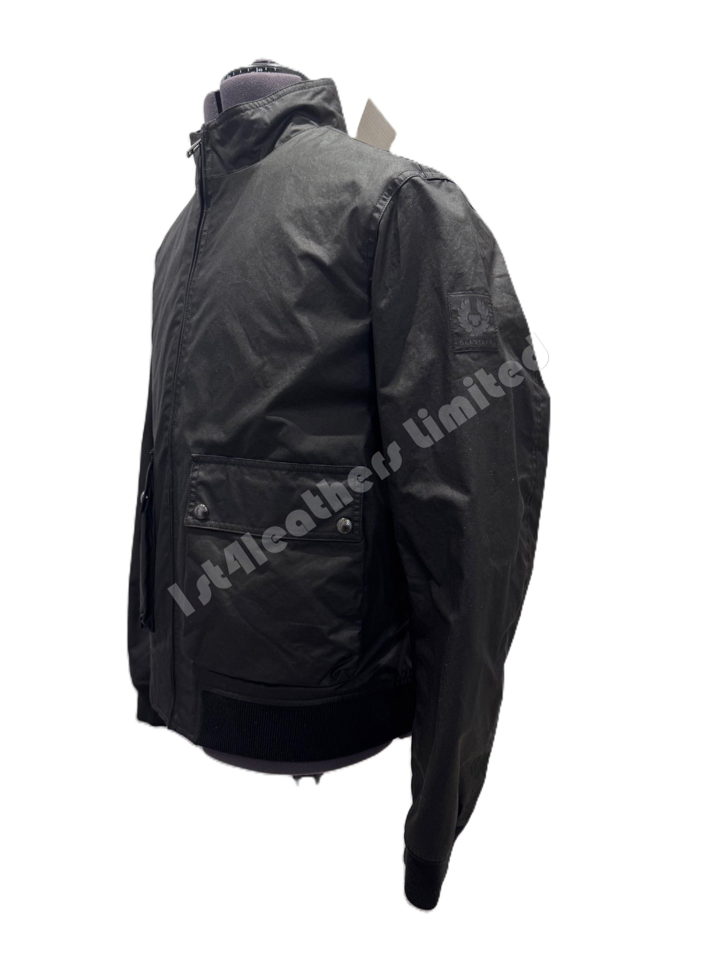 BELSTAFF BASE WAXED COTTON BOMBER JACKET BLACK RRP £349 BNWT