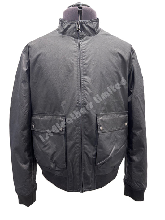 BELSTAFF BASE WAXED COTTON BOMBER JACKET DARK INK NAVY UK44 2XL RRP £349 BNWT
