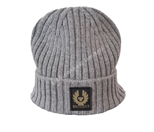 BELSTAFF WATCH WOOL BEANIE HAT IN GREY MELANGE RRP £75 BNWT