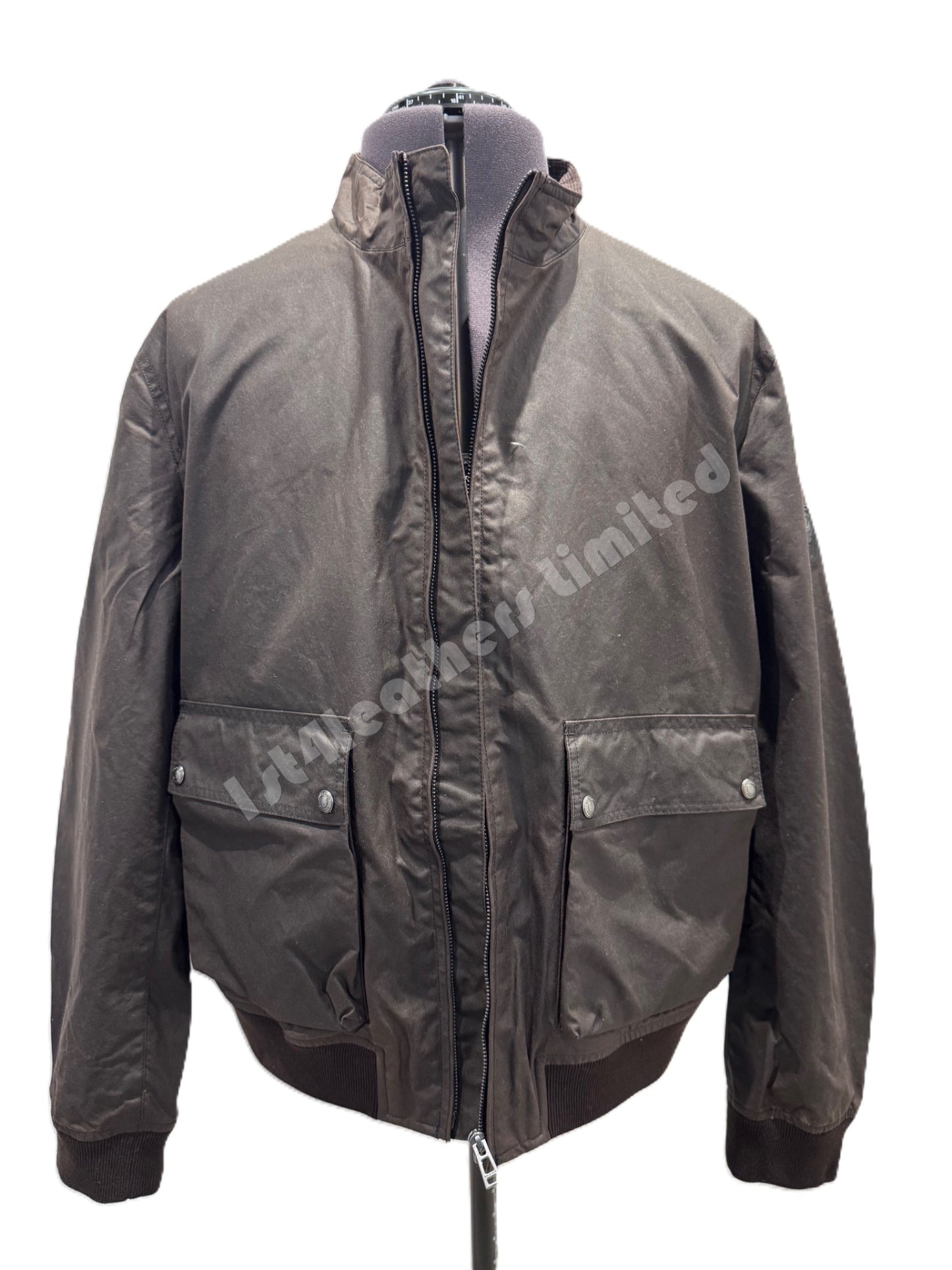 BELSTAFF BASE WAXED COTTON BOMBER JACKET DARK BROWN RRP £349 BNWT