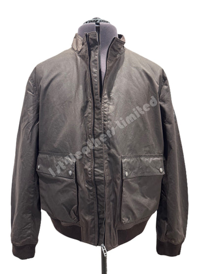 BELSTAFF BASE WAXED COTTON BOMBER JACKET DARK BROWN RRP £349 BNWT