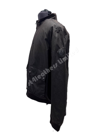 BELSTAFF BASE WAXED COTTON BOMBER JACKET DARK BROWN RRP £349 BNWT
