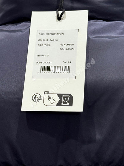 BELSTAFF DOME DOWN PUFFA JACKET DARK INK NAVY UK46 3XL RRP £395 BNWT