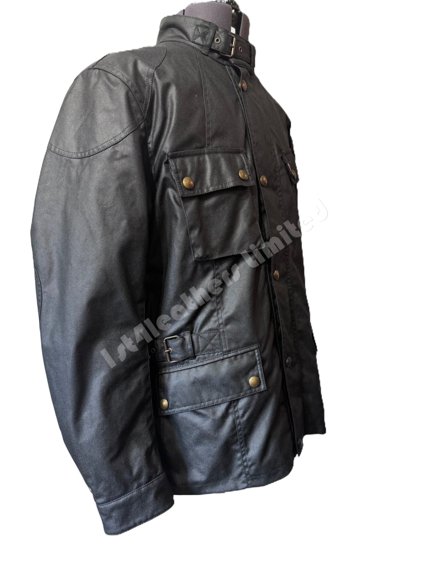 BELSTAFF CROSBY WAXED MOTORCYCLE BIKER JACKET D30 ARMOUR BLACK RRP £495 BNWT