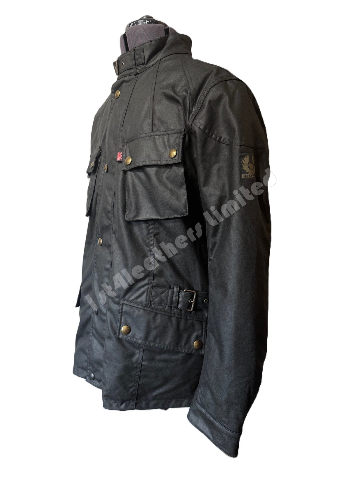 BELSTAFF CROSBY WAXED MOTORCYCLE BIKER JACKET D30 ARMOUR BLACK RRP £495 BNWT