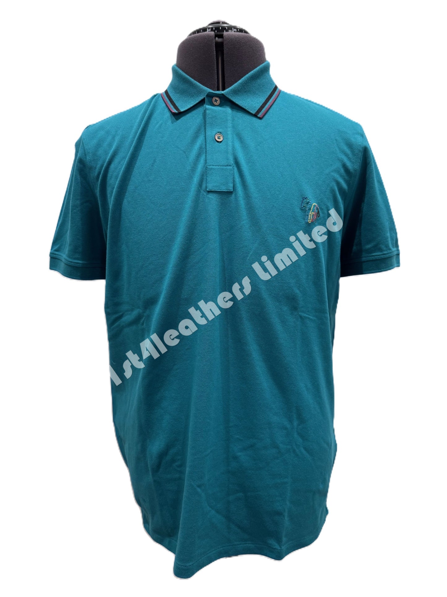 PAUL SMITH PS TIPPED BROAD STRIPE PIQUE COTTON POLO SHIRT GREEN 2XL RRP £90 BNWT