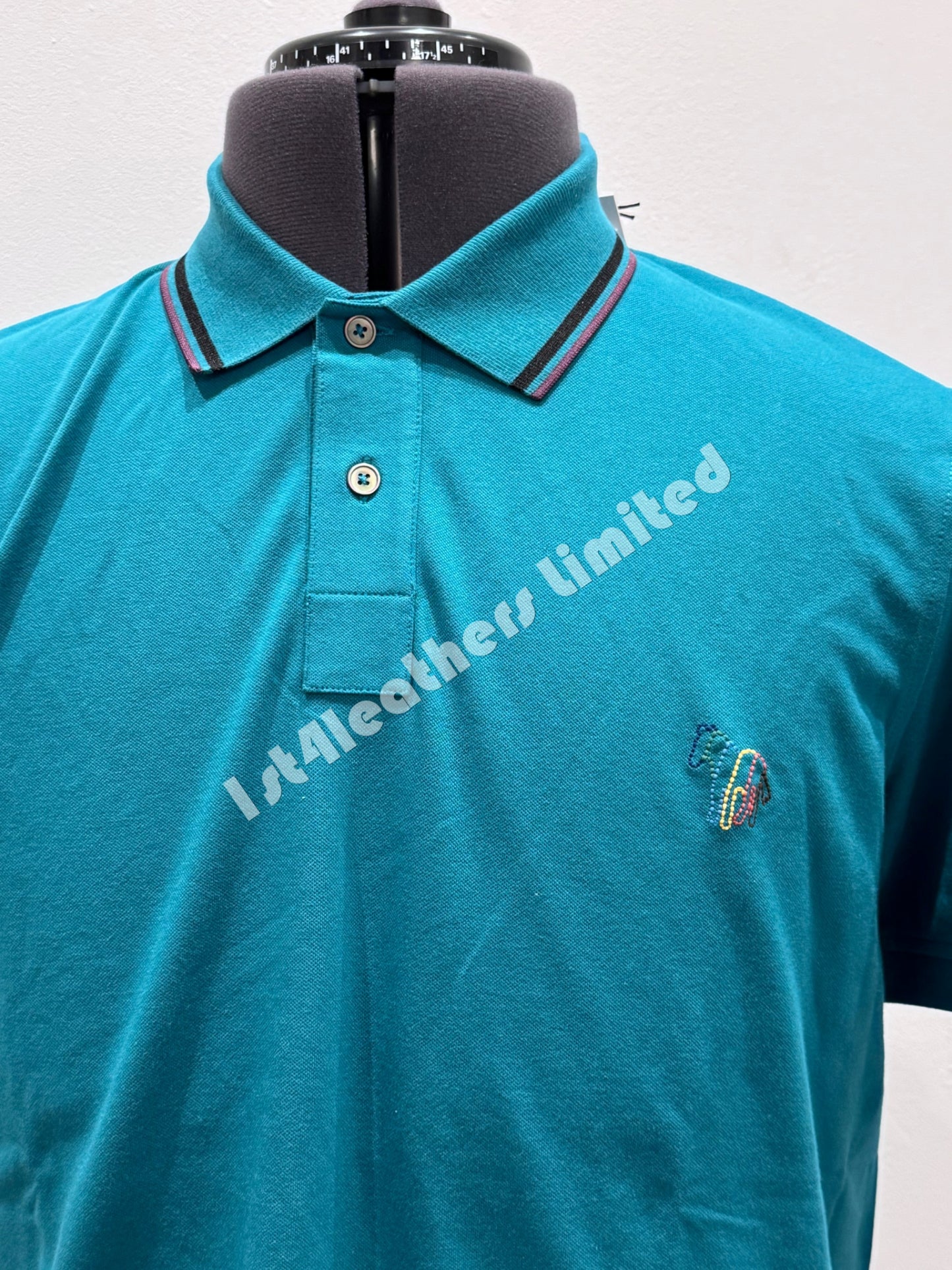 PAUL SMITH PS TIPPED BROAD STRIPE PIQUE COTTON POLO SHIRT GREEN 2XL RRP £90 BNWT