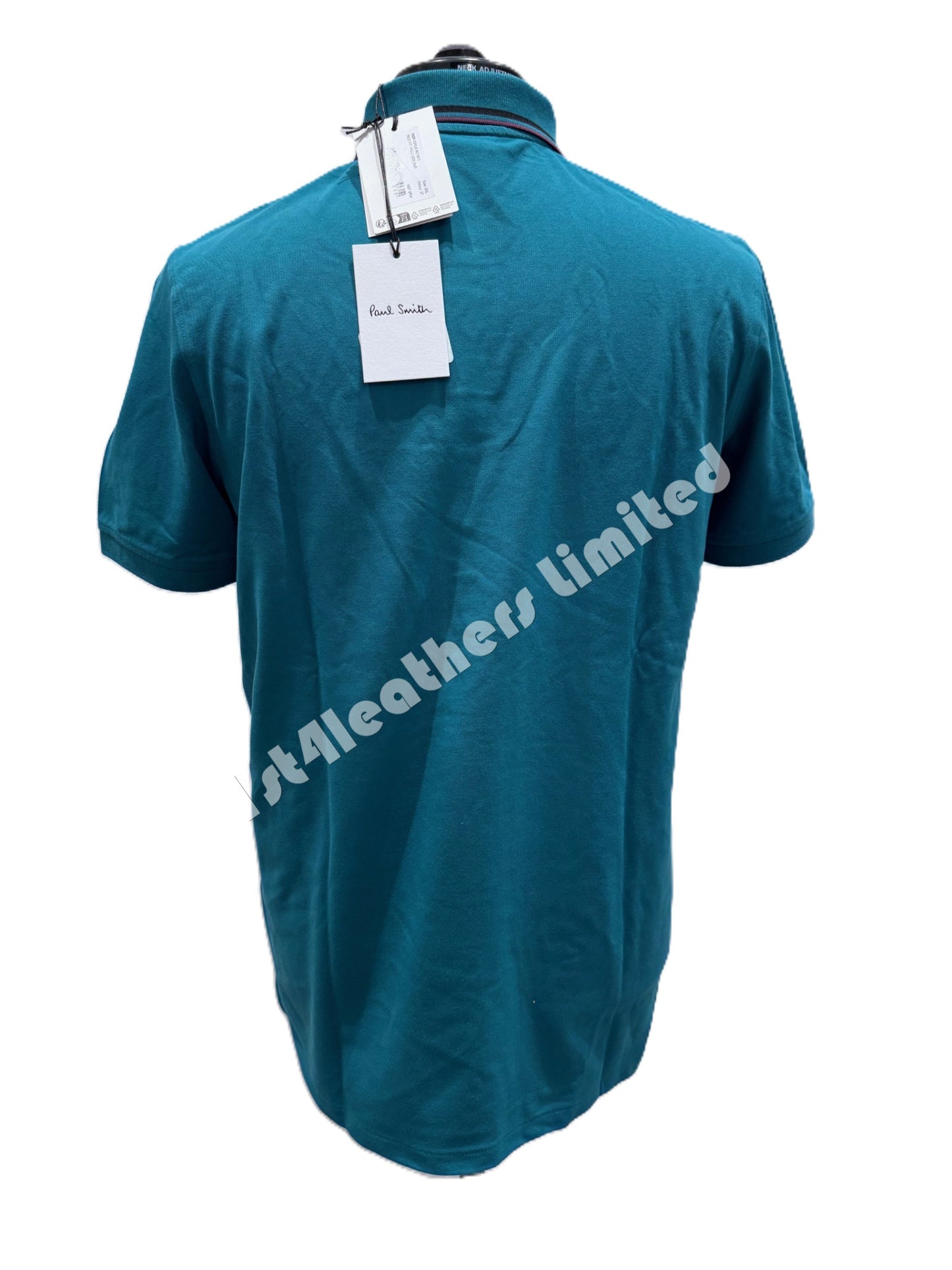 PAUL SMITH PS TIPPED BROAD STRIPE PIQUE COTTON POLO SHIRT GREEN 2XL RRP £90 BNWT