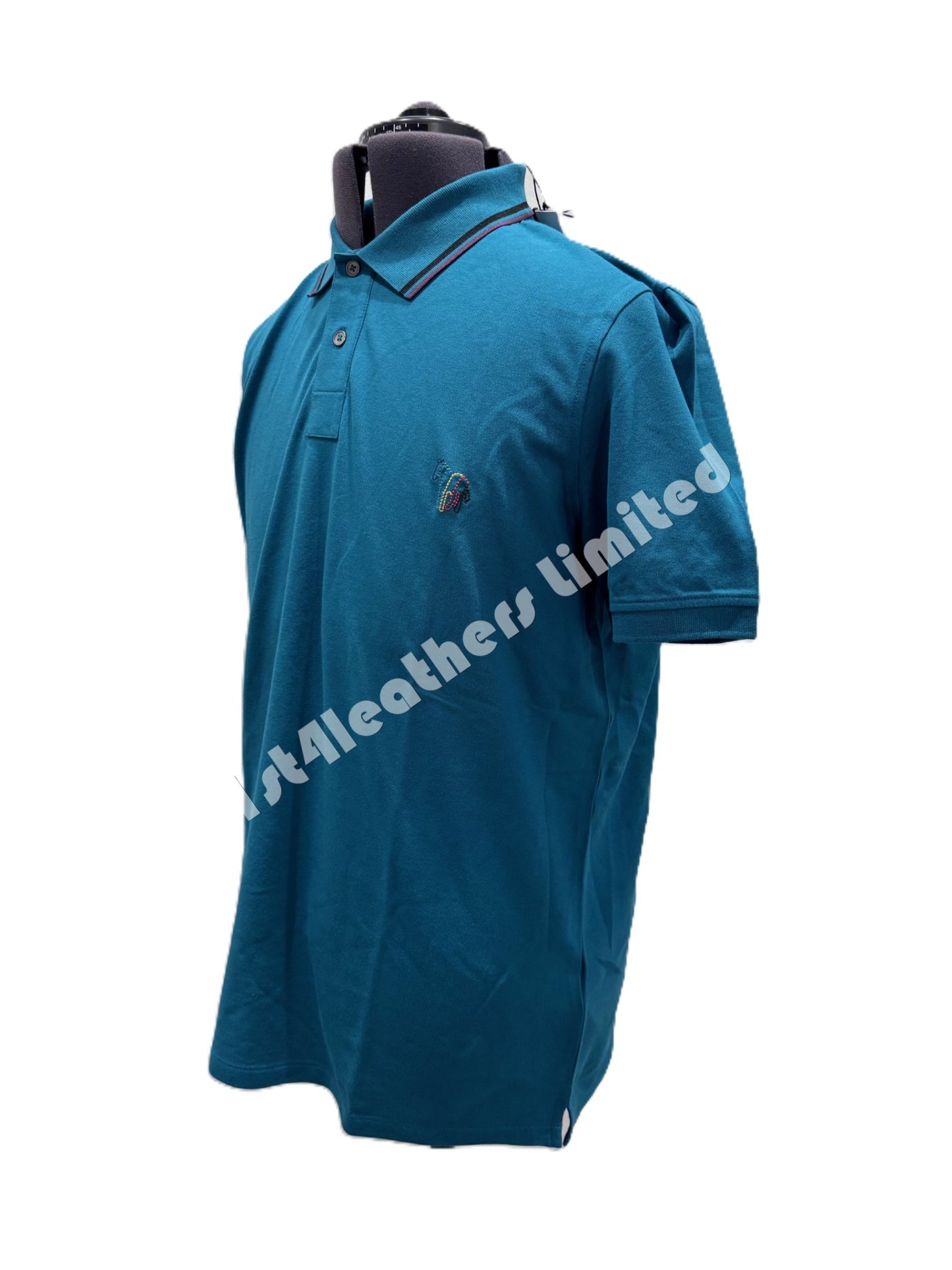 PAUL SMITH PS TIPPED BROAD STRIPE PIQUE COTTON POLO SHIRT GREEN 2XL RRP £90 BNWT