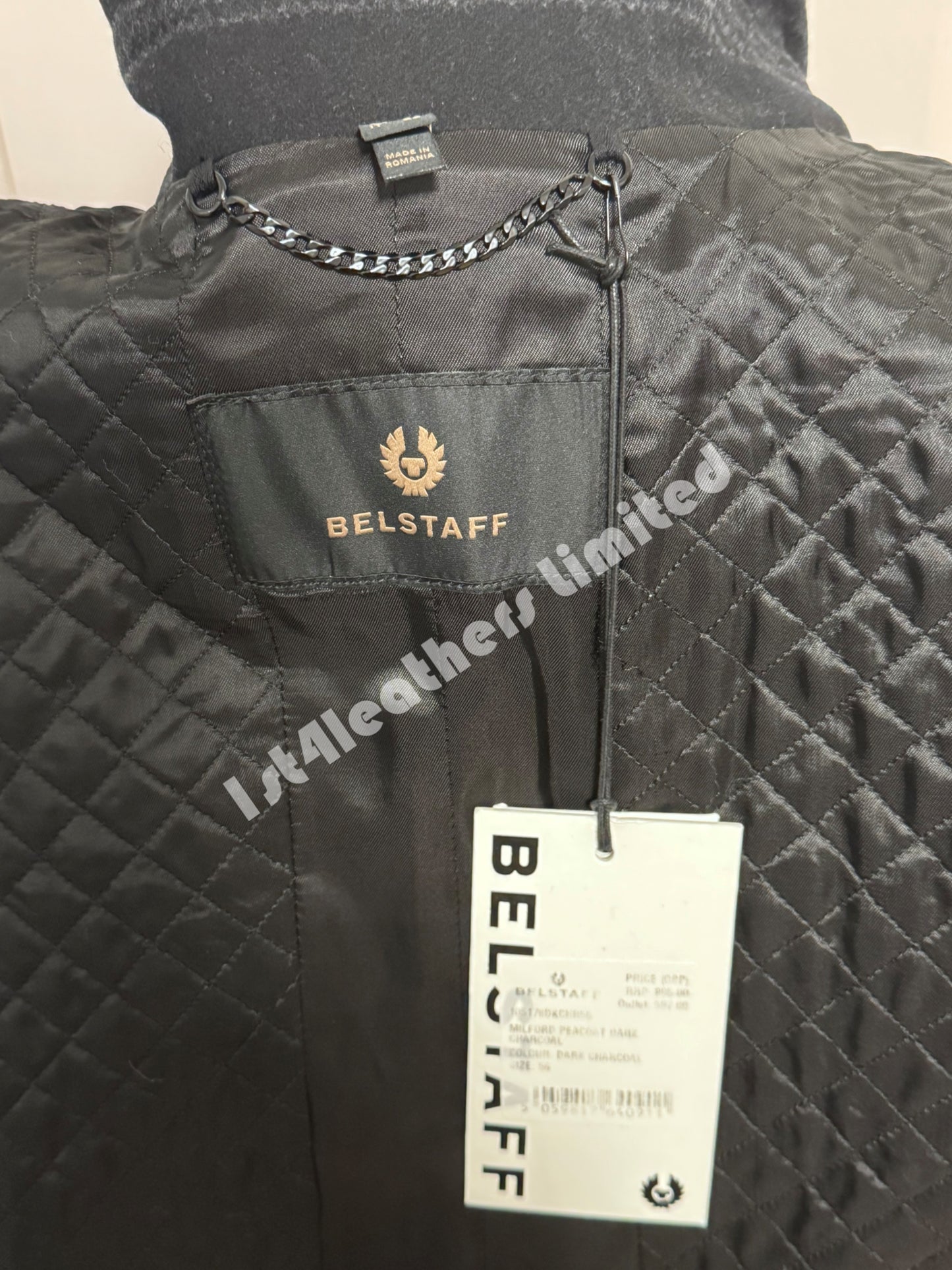 BELSTAFF MILFORD PEA COAT JACKET DARK CHARCOAL RRP £895 BNWT
