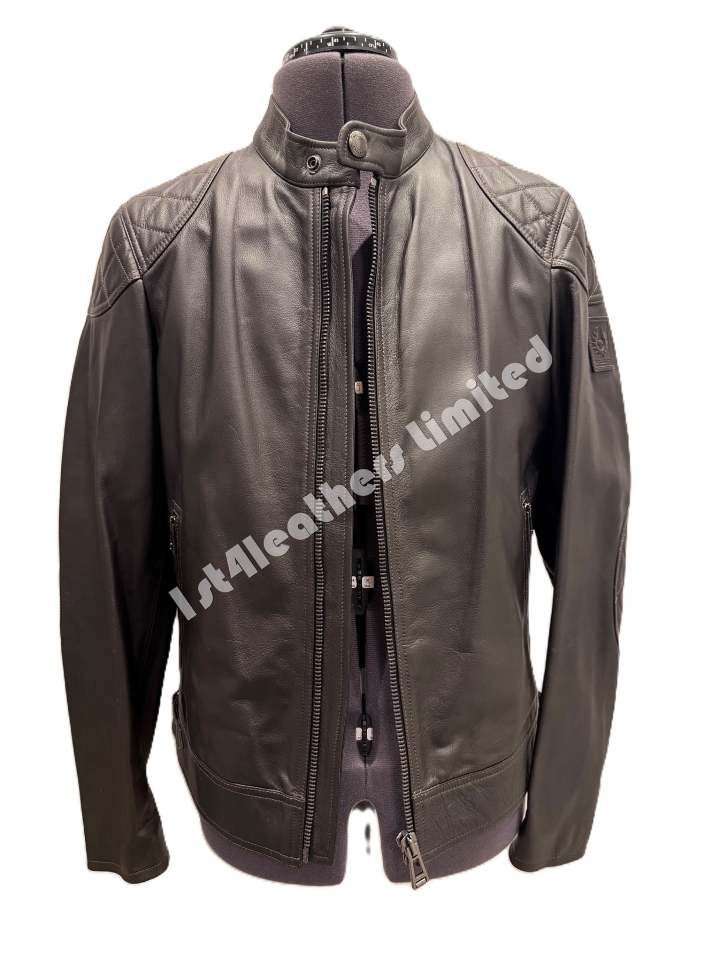 BELSTAFF MARSHALL CAFE RACER LEATHER BIKER JACKET DARK BROWN UK34 XS/S RRP£1095