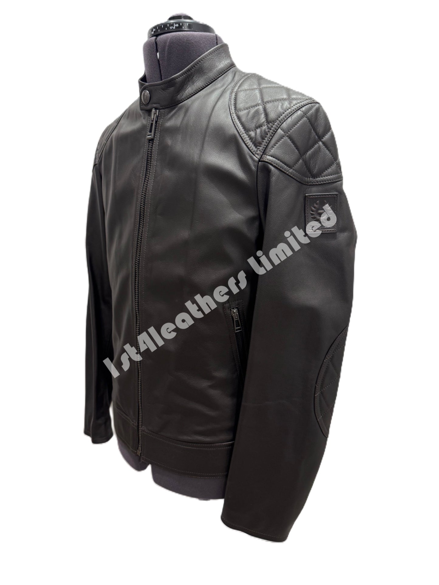 BELSTAFF MARSHALL CAFE RACER LEATHER BIKER JACKET DARK BROWN UK34 XS/S RRP£1095