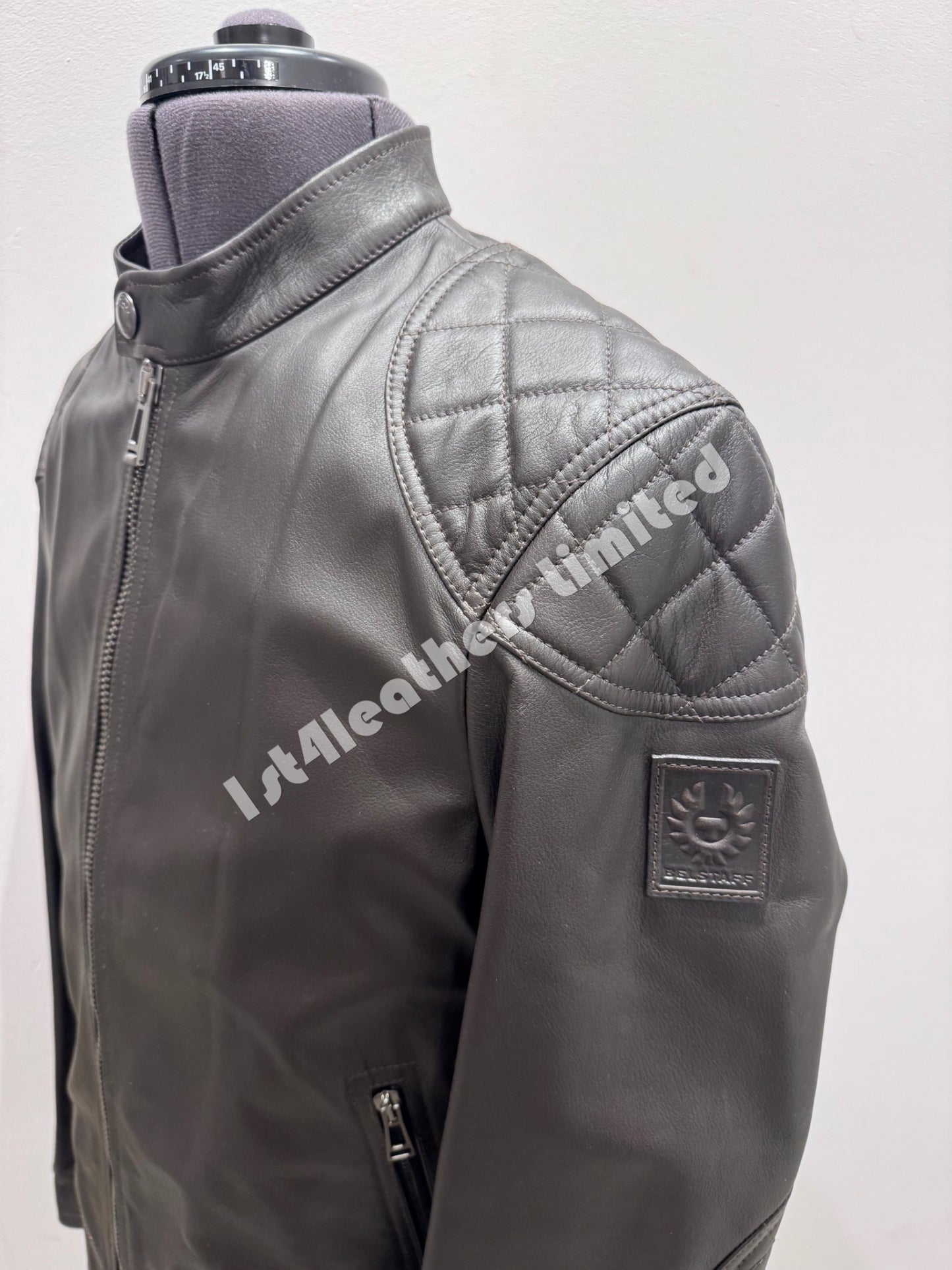 BELSTAFF MARSHALL CAFE RACER LEATHER BIKER JACKET DARK BROWN UK34 XS/S RRP£1095