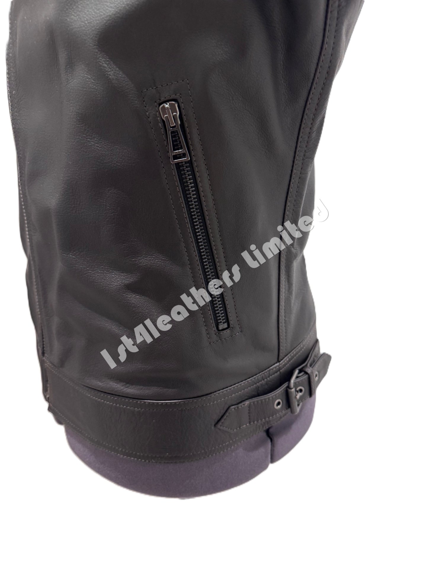 BELSTAFF MARSHALL CAFE RACER LEATHER BIKER JACKET DARK BROWN UK34 XS/S RRP£1095