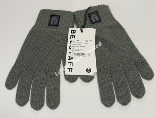 BELSTAFF PHOENIX LOGO CASHMERE/WOOL DOCK GLOVES TRUE OLIVE GREEN RRP £70 BNWT