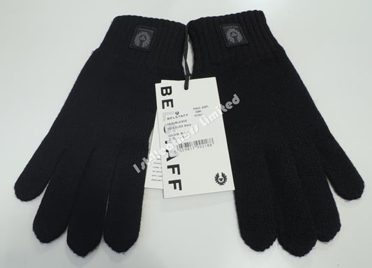 BELSTAFF PHOENIX LOGO CASHMERE/WOOL DOCK GLOVES BLACK RRP £70 BNWT