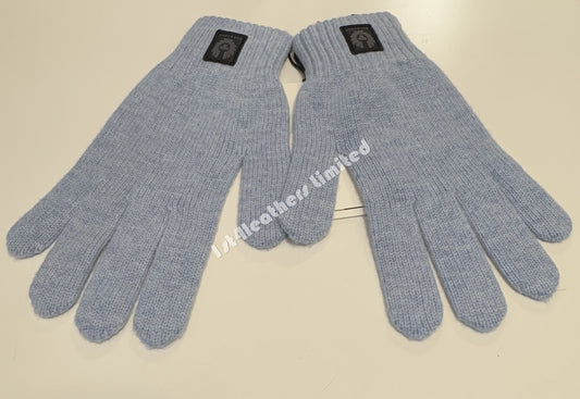 BELSTAFF PHOENIX LOGO CASHMERE/WOOL DOCK GLOVES SKY BLUE RRP £70 BNWT