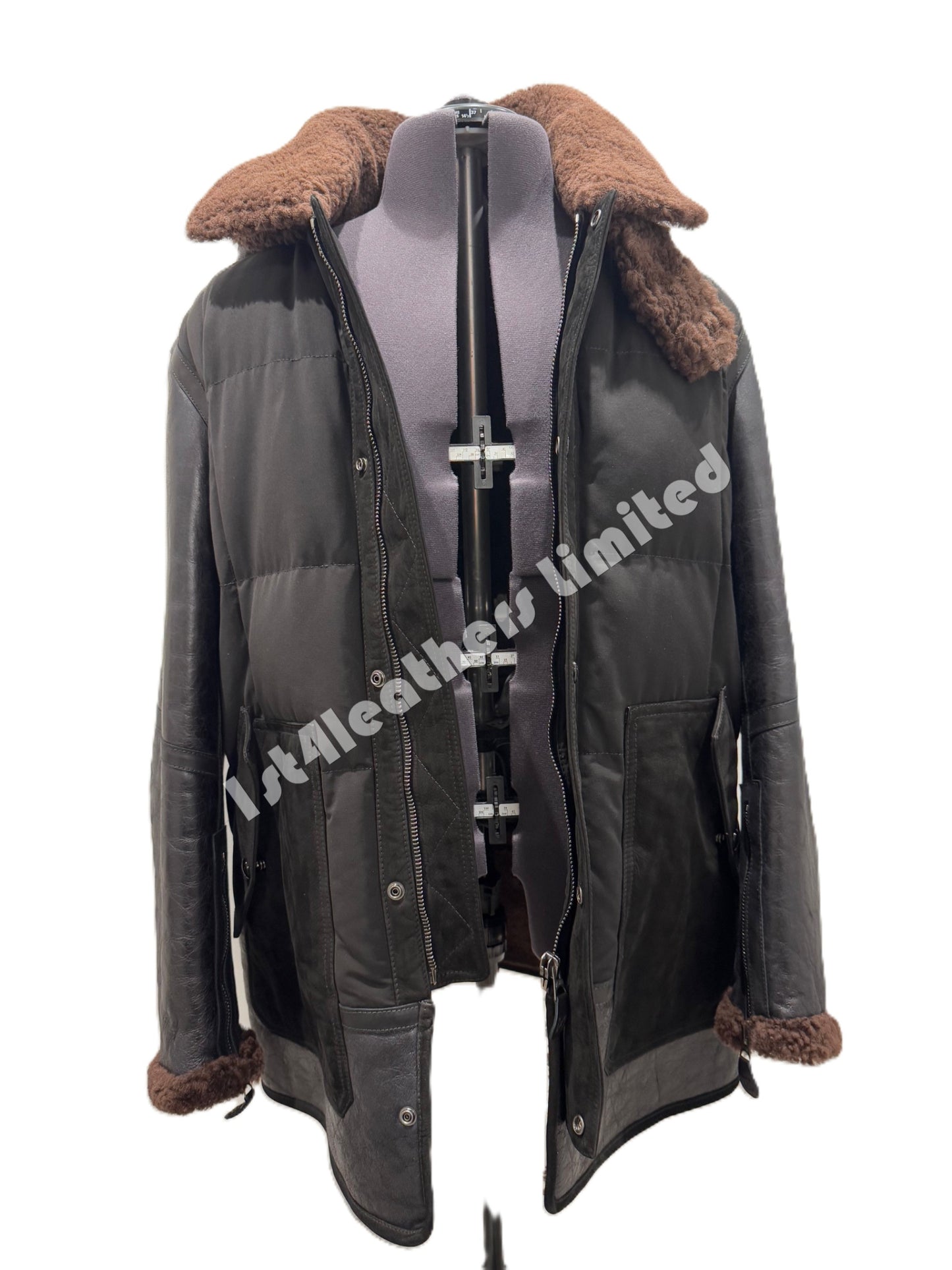 BELSTAFF ALPINE MIXED MEDIA PARKA JACKET BLACK/EARTH BROWN UK50 5XL RRP £2075 BNWT