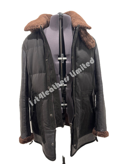 BELSTAFF ALPINE MIXED MEDIA PARKA JACKET BLACK/EARTH BROWN UK50 5XL RRP £2075 BNWT