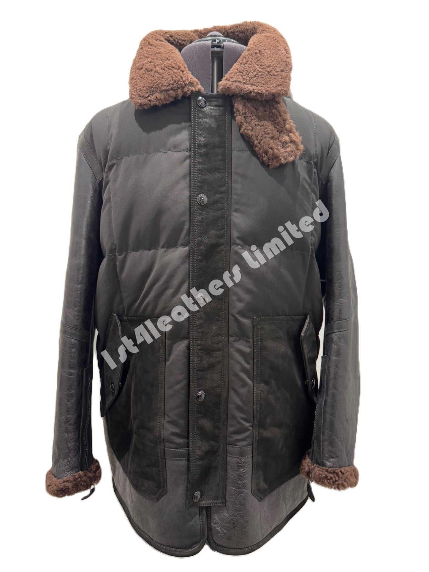 BELSTAFF ALPINE MIXED MEDIA PARKA JACKET BLACK/EARTH BROWN UK50 5XL RRP £2075 BNWT