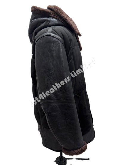 BELSTAFF ALPINE MIXED MEDIA PARKA JACKET BLACK/EARTH BROWN UK50 5XL RRP £2075 BNWT