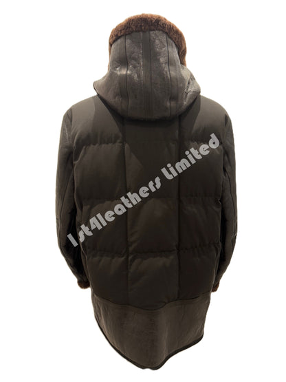 BELSTAFF ALPINE MIXED MEDIA PARKA JACKET BLACK/EARTH BROWN UK50 5XL RRP £2075 BNWT