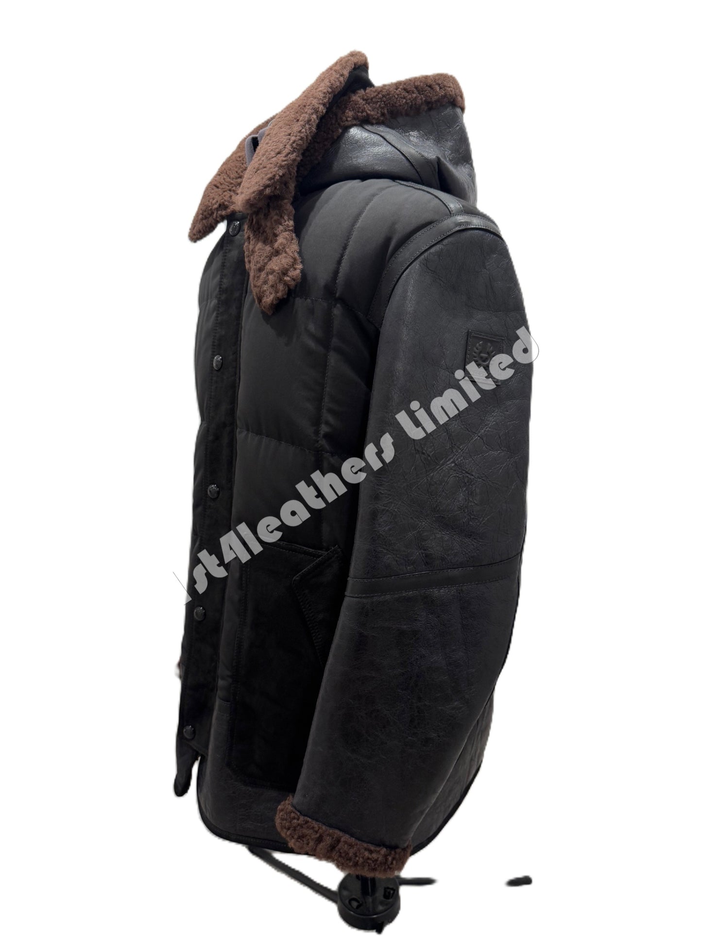 BELSTAFF ALPINE MIXED MEDIA PARKA JACKET BLACK/EARTH BROWN UK50 5XL RRP £2075 BNWT