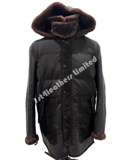 BELSTAFF ALPINE MIXED MEDIA PARKA JACKET BLACK/EARTH BROWN UK50 5XL RRP £2075 BNWT