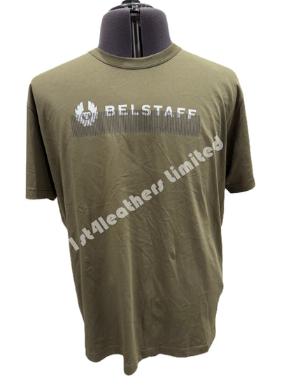 BELSTAFF RADIO PHOENIX COTTON T-SHIRT TRUE OLIVE GREEN RRP £69 BNWT