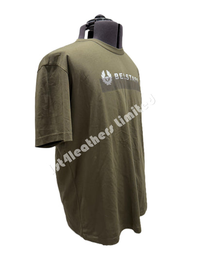 BELSTAFF RADIO PHOENIX COTTON T-SHIRT TRUE OLIVE GREEN RRP £69 BNWT
