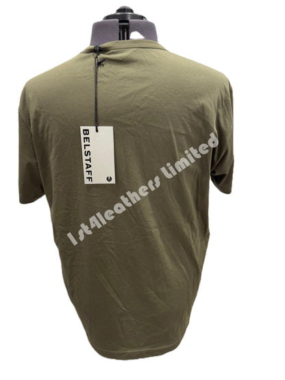 BELSTAFF RADIO PHOENIX COTTON T-SHIRT TRUE OLIVE GREEN RRP £69 BNWT