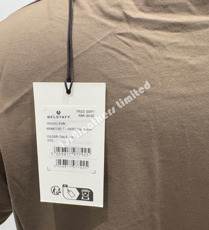 BELSTAFF MONKFORD PHOENIX PATCH T-SHIRT CLAY BROWN RRP £60 BNWT