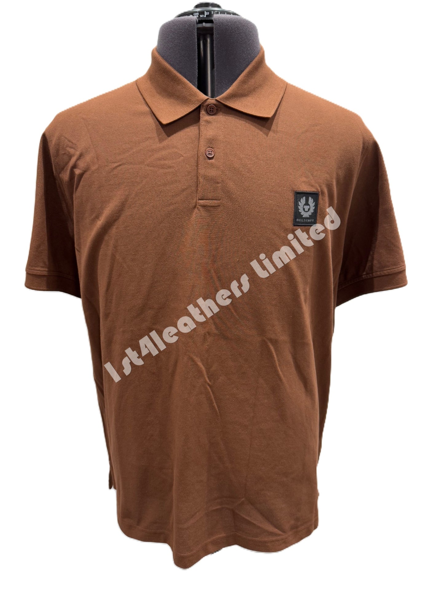 BELSTAFF STEWARTON PIQUE COTTON POLO SHIRT DEEP COPPER RRP £90 BNWT