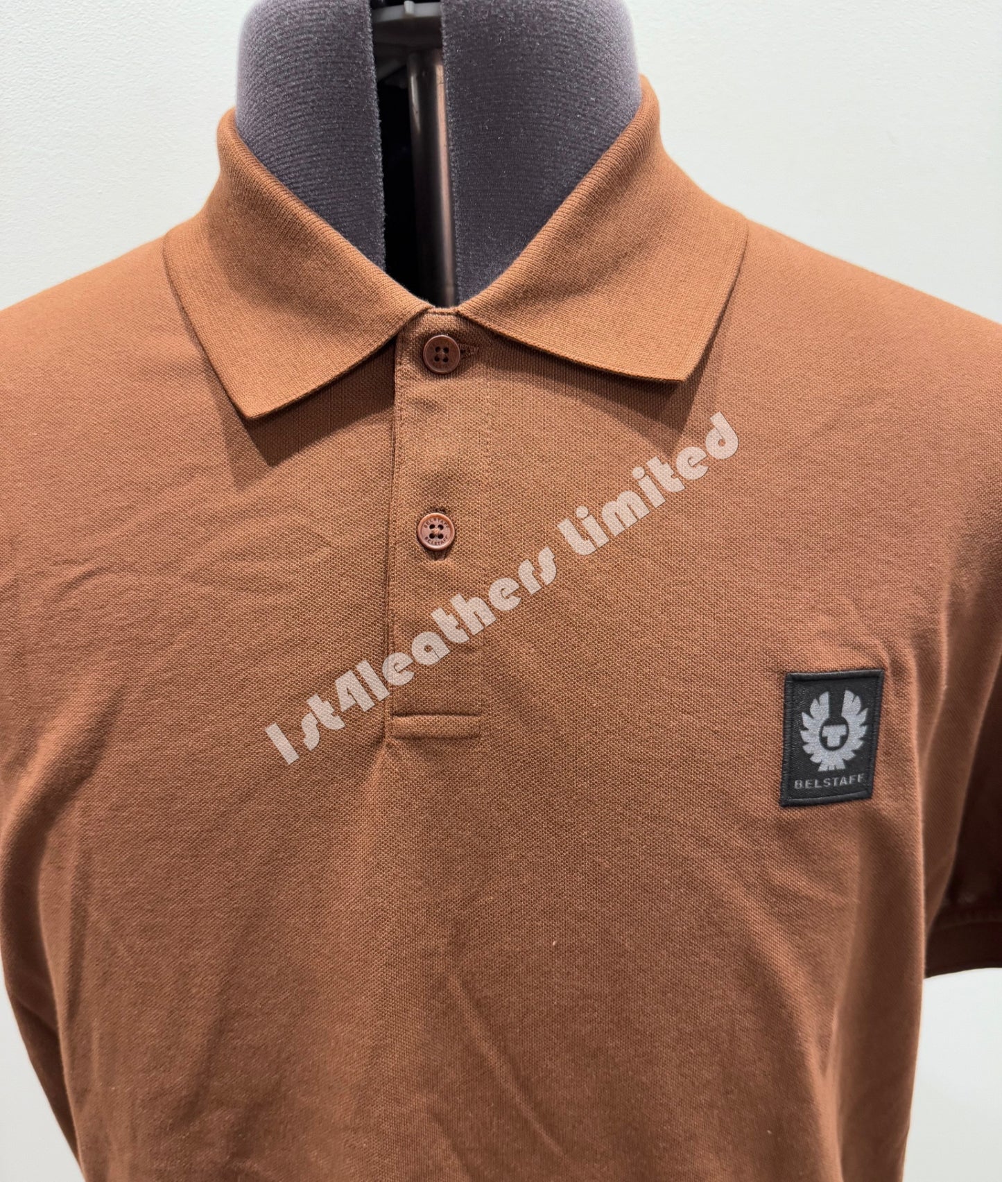 BELSTAFF STEWARTON PIQUE COTTON POLO SHIRT DEEP COPPER RRP £90 BNWT
