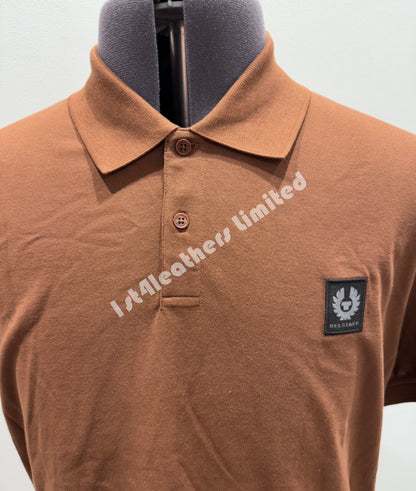 BELSTAFF STEWARTON PIQUE COTTON POLO SHIRT DEEP COPPER RRP £90 BNWT