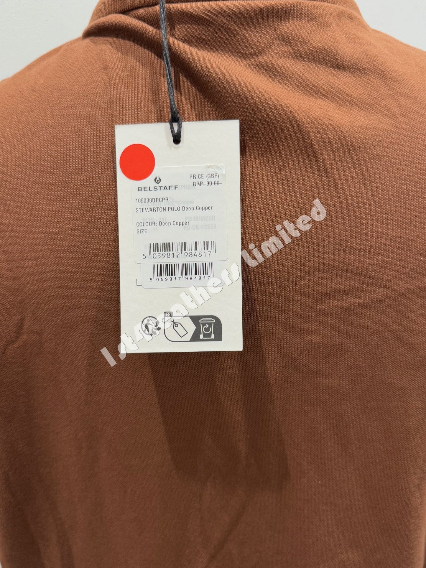 BELSTAFF STEWARTON PIQUE COTTON POLO SHIRT DEEP COPPER RRP £90 BNWT