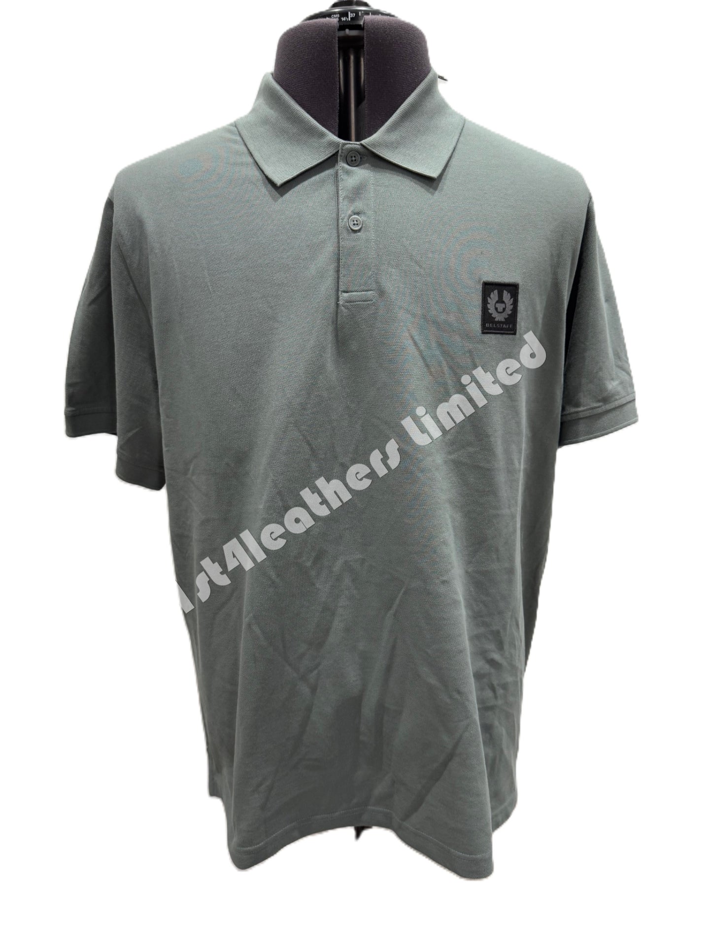 BELSTAFF STEWARTON PIQUE COTTON POLO SHIRT MINERAL GREEN 3XL RRP £90 BNWT