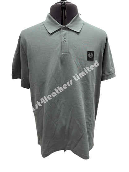 BELSTAFF STEWARTON PIQUE COTTON POLO SHIRT MINERAL GREEN 3XL RRP £90 BNWT