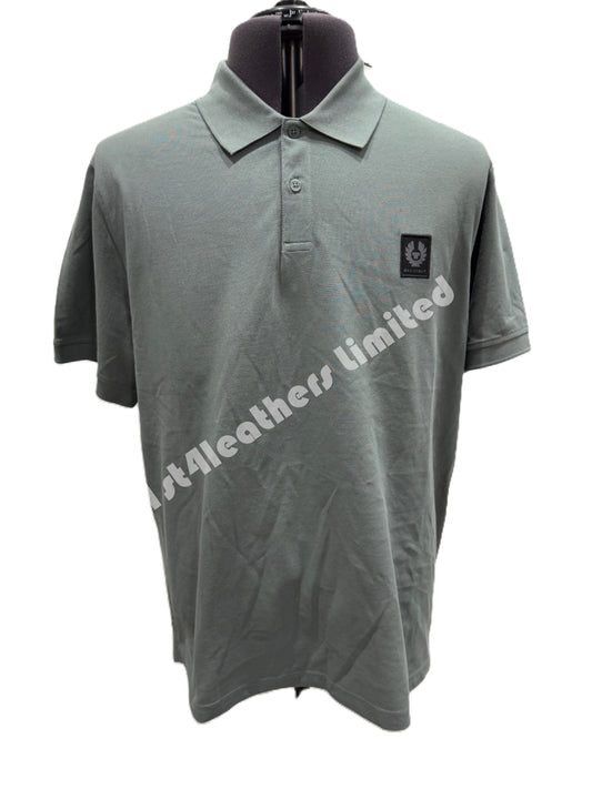 BELSTAFF STEWARTON PIQUE COTTON POLO SHIRT MINERAL GREEN 3XL RRP £90 BNWT