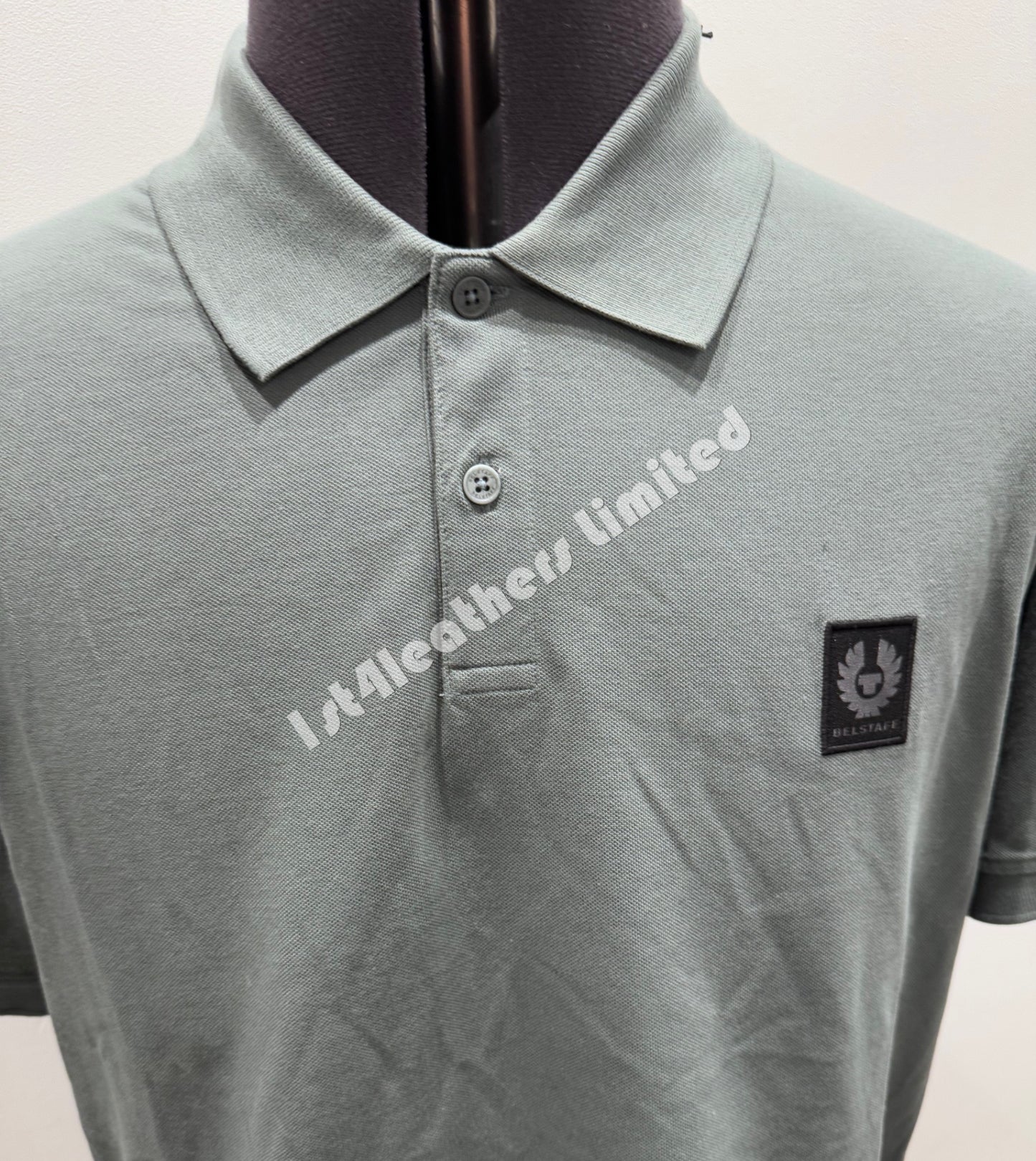 BELSTAFF STEWARTON PIQUE COTTON POLO SHIRT MINERAL GREEN 3XL RRP £90 BNWT