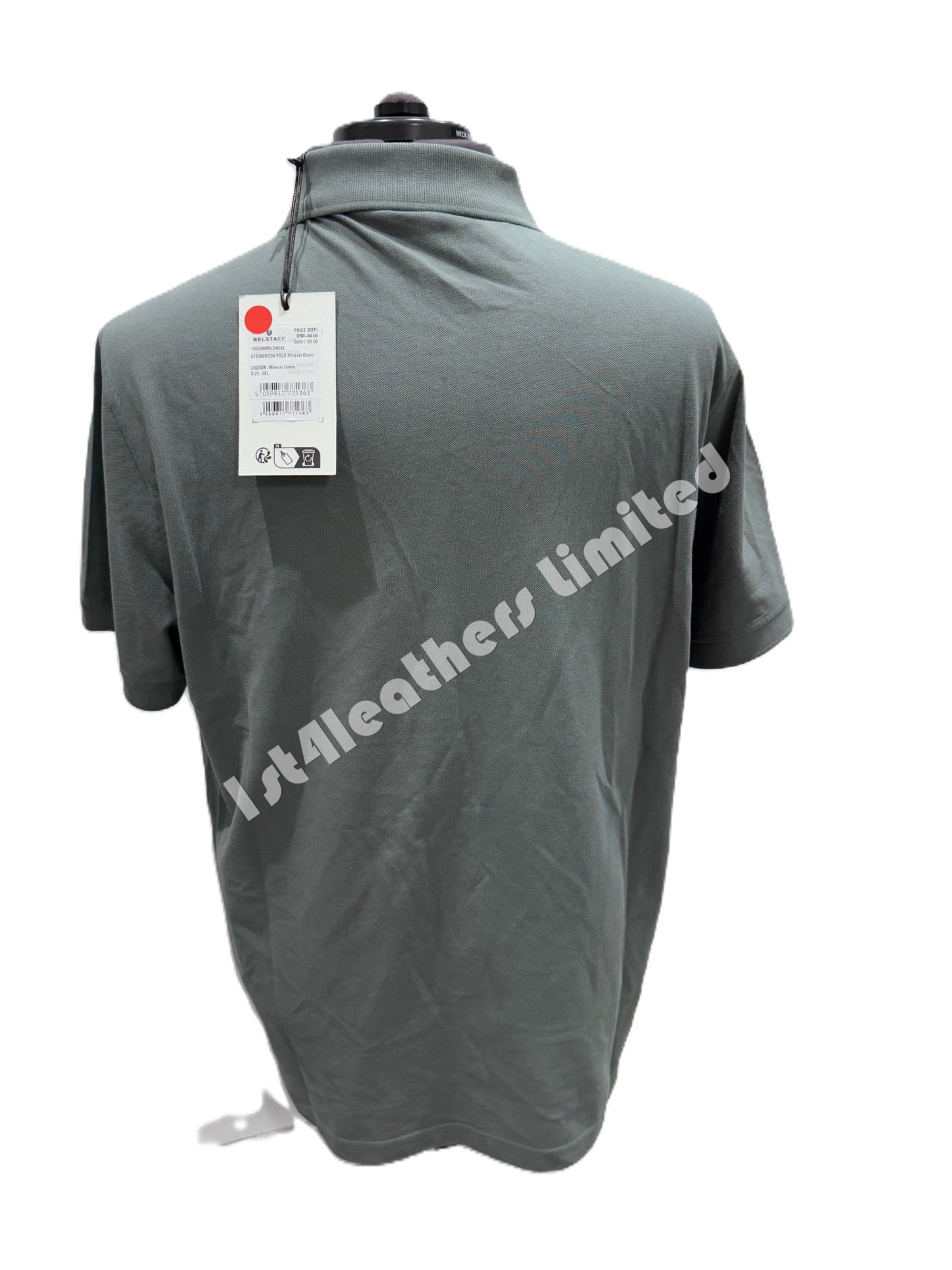 BELSTAFF STEWARTON PIQUE COTTON POLO SHIRT MINERAL GREEN 3XL RRP £90 BNWT