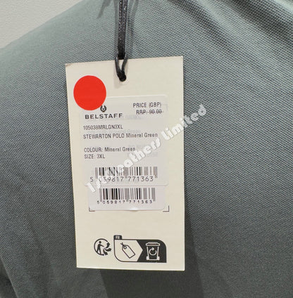 BELSTAFF STEWARTON PIQUE COTTON POLO SHIRT MINERAL GREEN 3XL RRP £90 BNWT