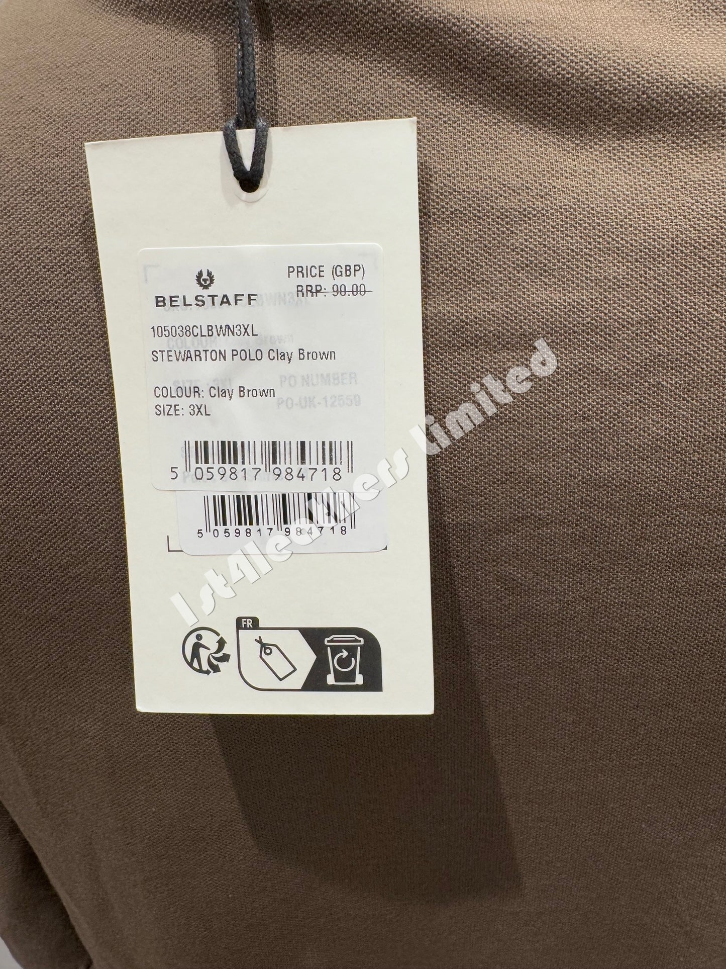 BELSTAFF STEWARTON PIQUE COTTON POLO SHIRT CLAY BROWN 3XL RRP £90 BNWT