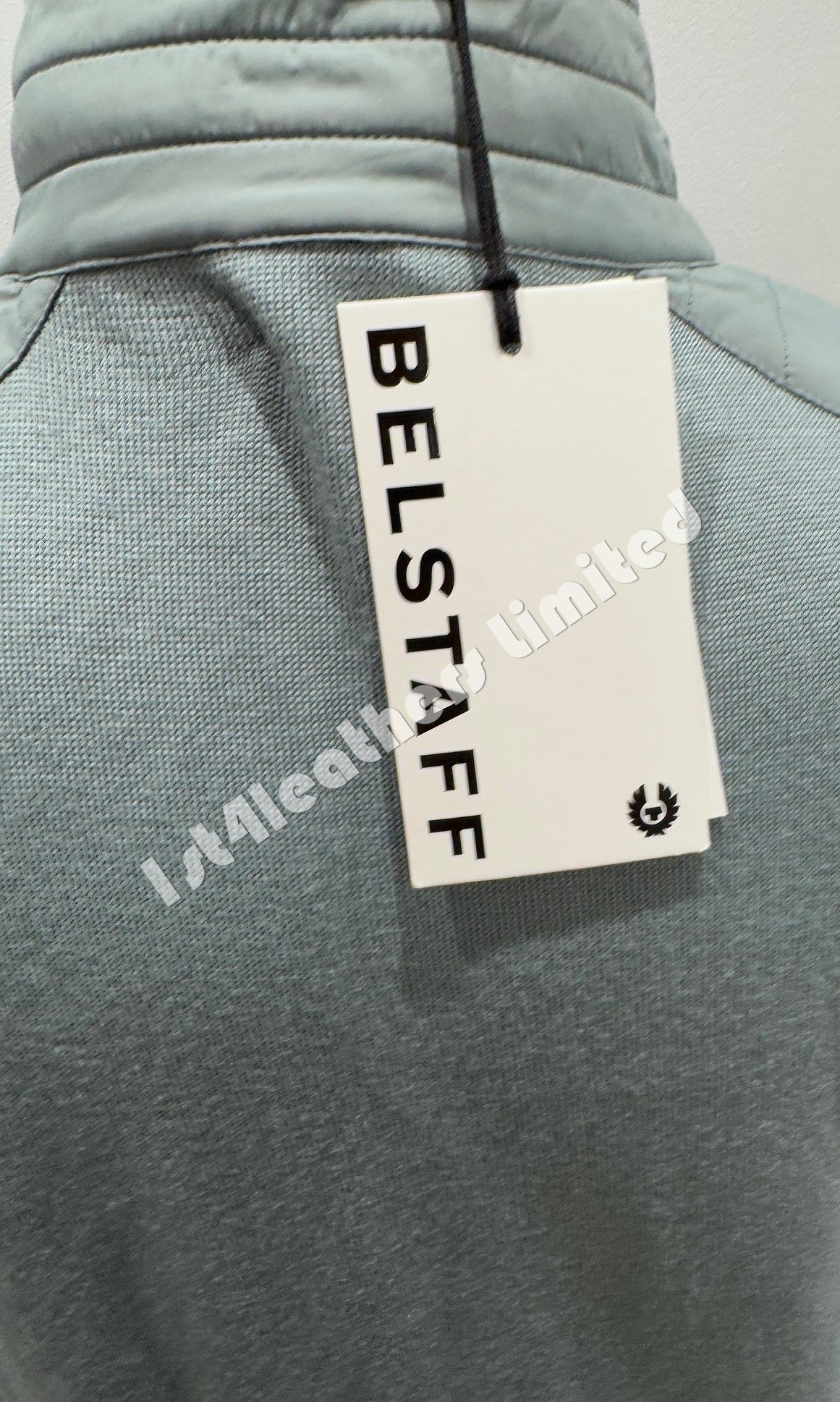 BELSTAFF KINSDALE MIXED MEDIA ZIP CARDIGAN JUMPER STEEL GREEN RRP £225 BNWT (Copy)