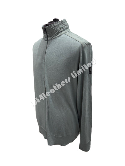 BELSTAFF KINSDALE MIXED MEDIA ZIP CARDIGAN JUMPER STEEL GREEN RRP £225 BNWT (Copy)