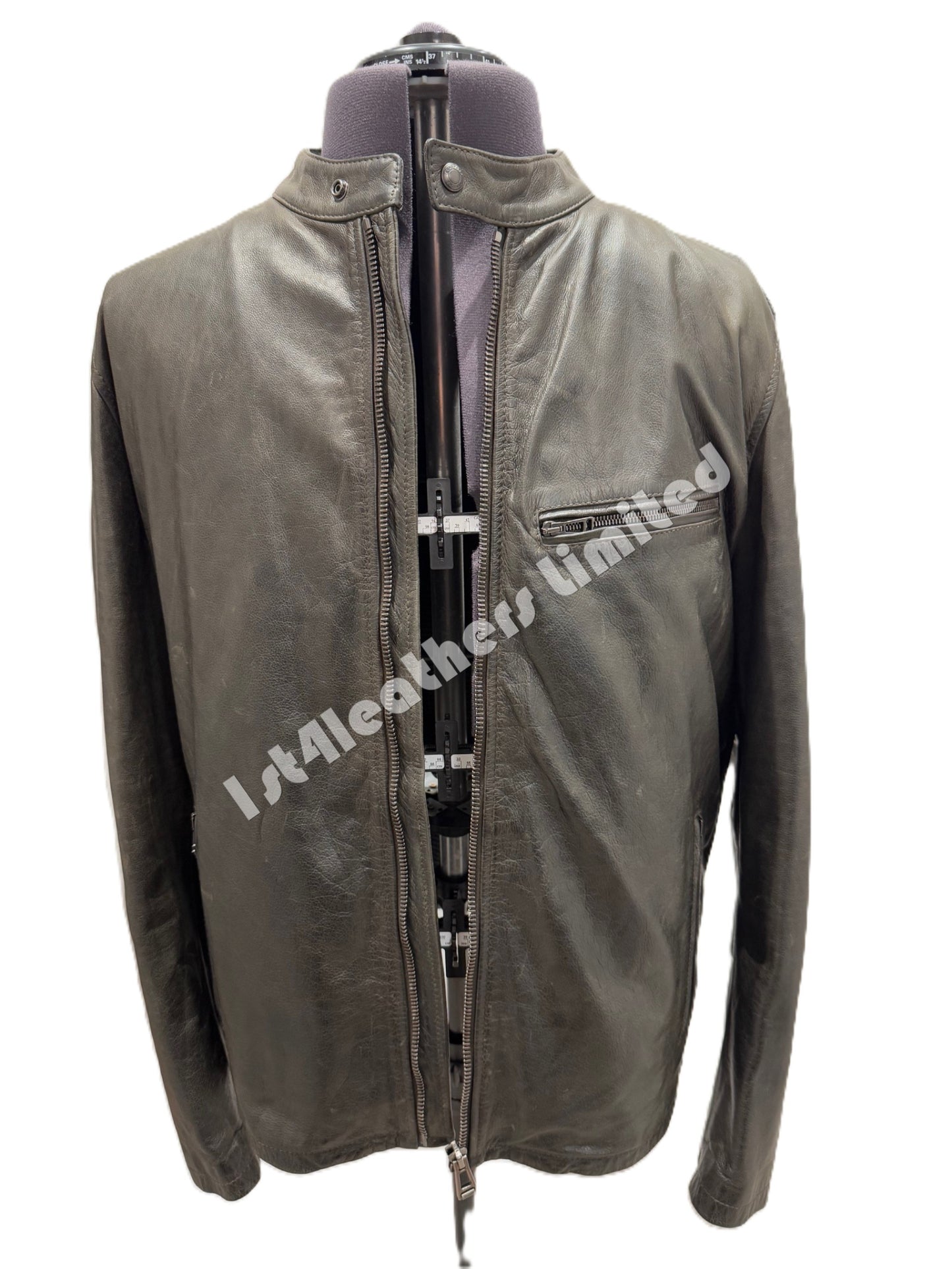 BELSTAFF LEGACY PEARSON LEATHER BIKER JACKET DARK TILE GREEN UK48 4XL RRP £1250