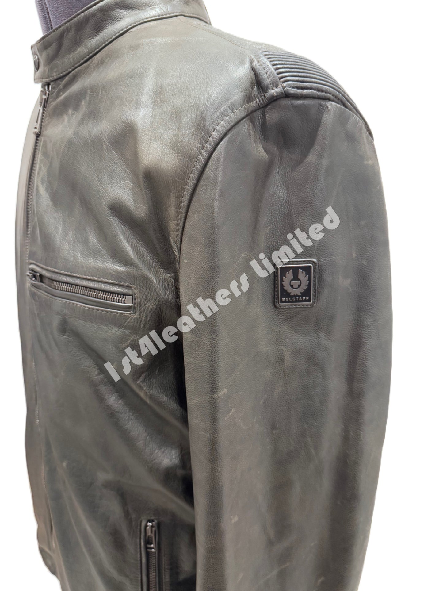 BELSTAFF LEGACY PEARSON LEATHER BIKER JACKET DARK TILE GREEN UK48 4XL RRP £1250