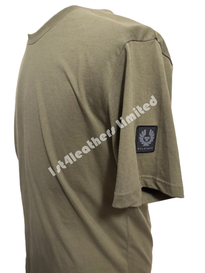 BELSTAFF THOM SLEEVE PHOENIX PATCH T-SHIRT TRUE OLIVE RRP £60 BNWT