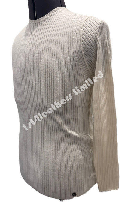 BELSTAFF LADIES ELSIE MERINO WOOL KNIT JUMPER CREAM OFF WHITE RRP £149 BNWT