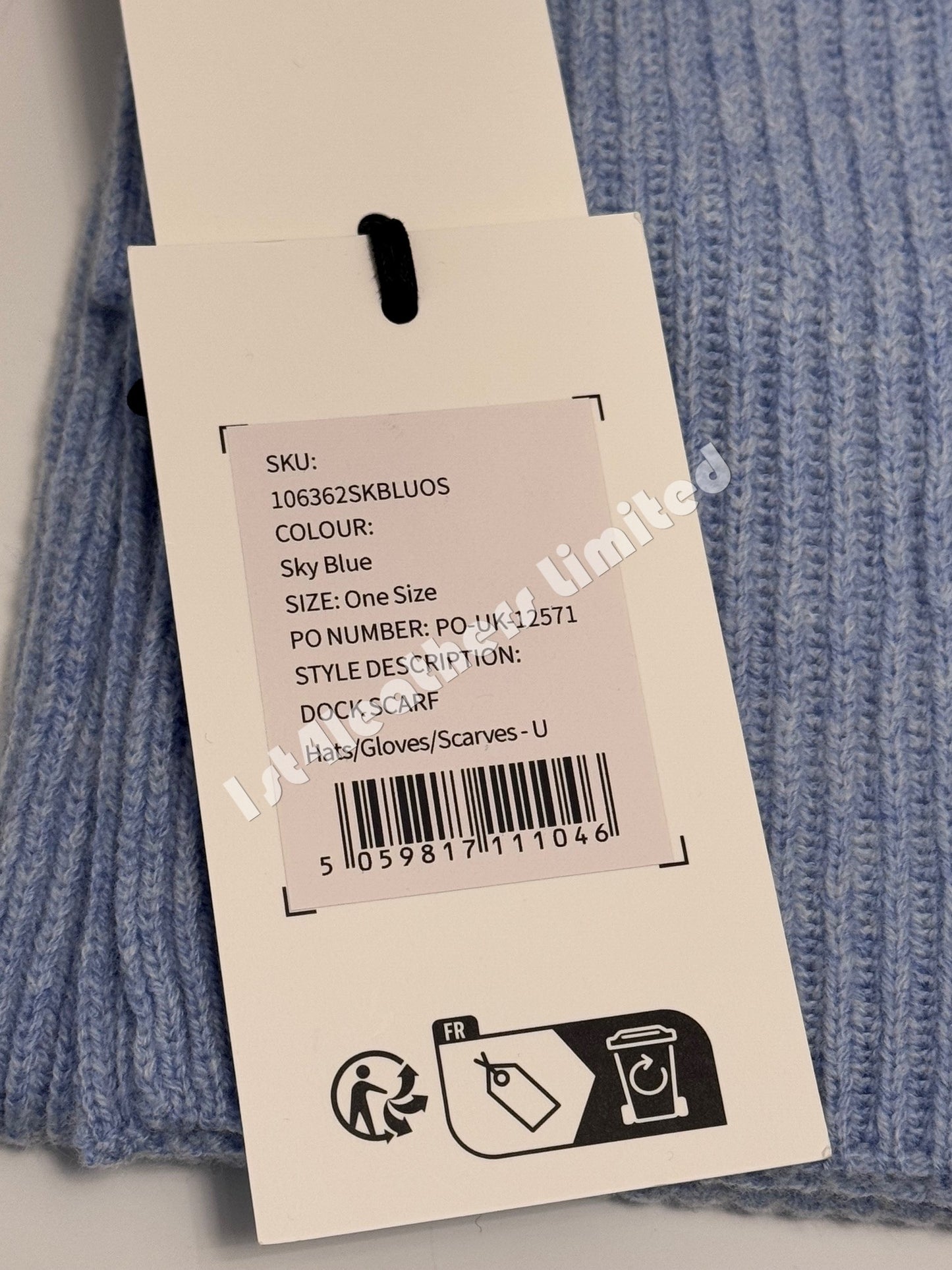 BELSTAFF PHOENIX LOGO CASHMERE & WOOL DOCK SCARF SKY BLUE RRP £100 BNWT